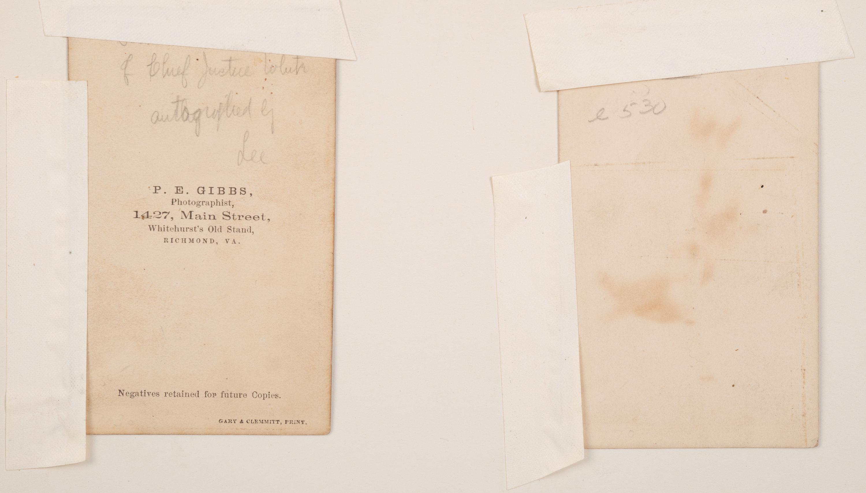 [CIVIL WAR]. CDVs signed by Robert E. LEE and Ulysses S. GRANT.