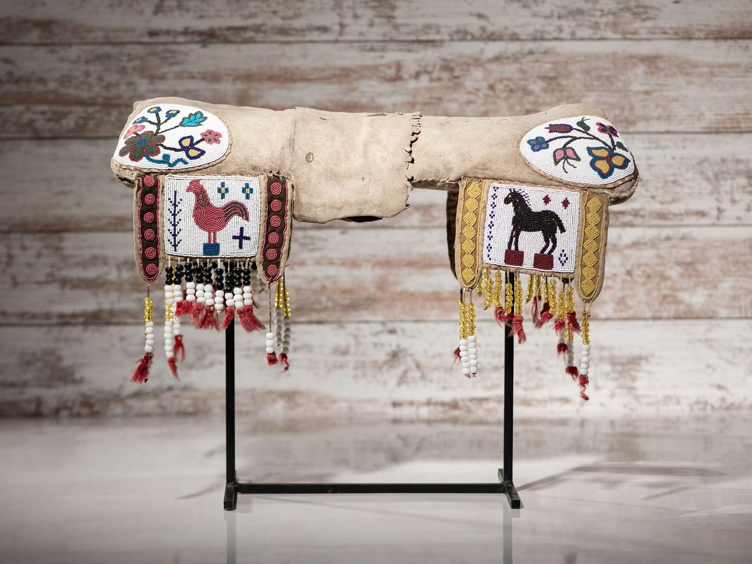 Northern Plains Beaded Buffalo Hide Pictorial Pad Saddle