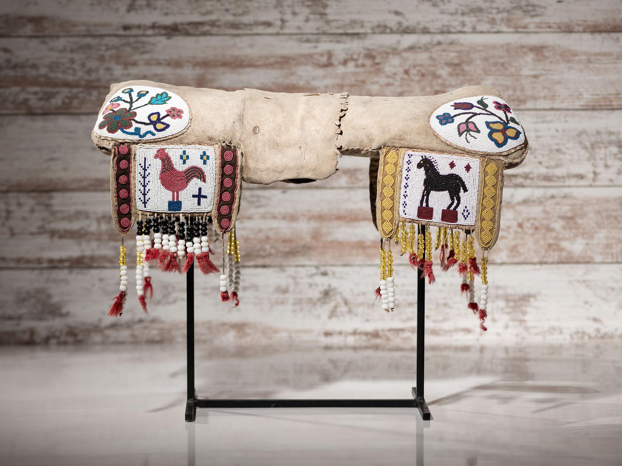 Northern Plains Beaded Buffalo Hide Pictorial Pad Saddle