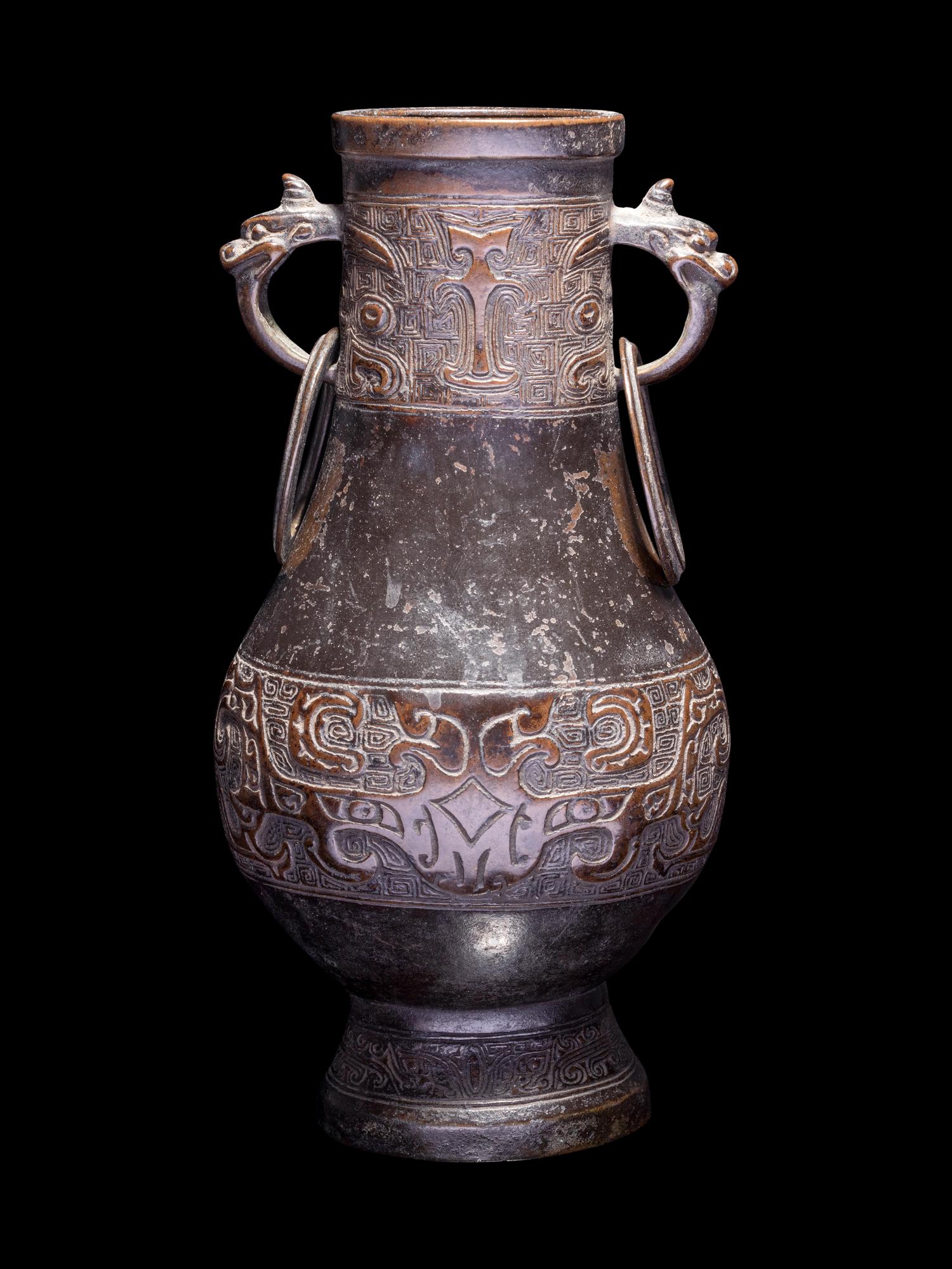 A Chinese Bronze Hu Vase