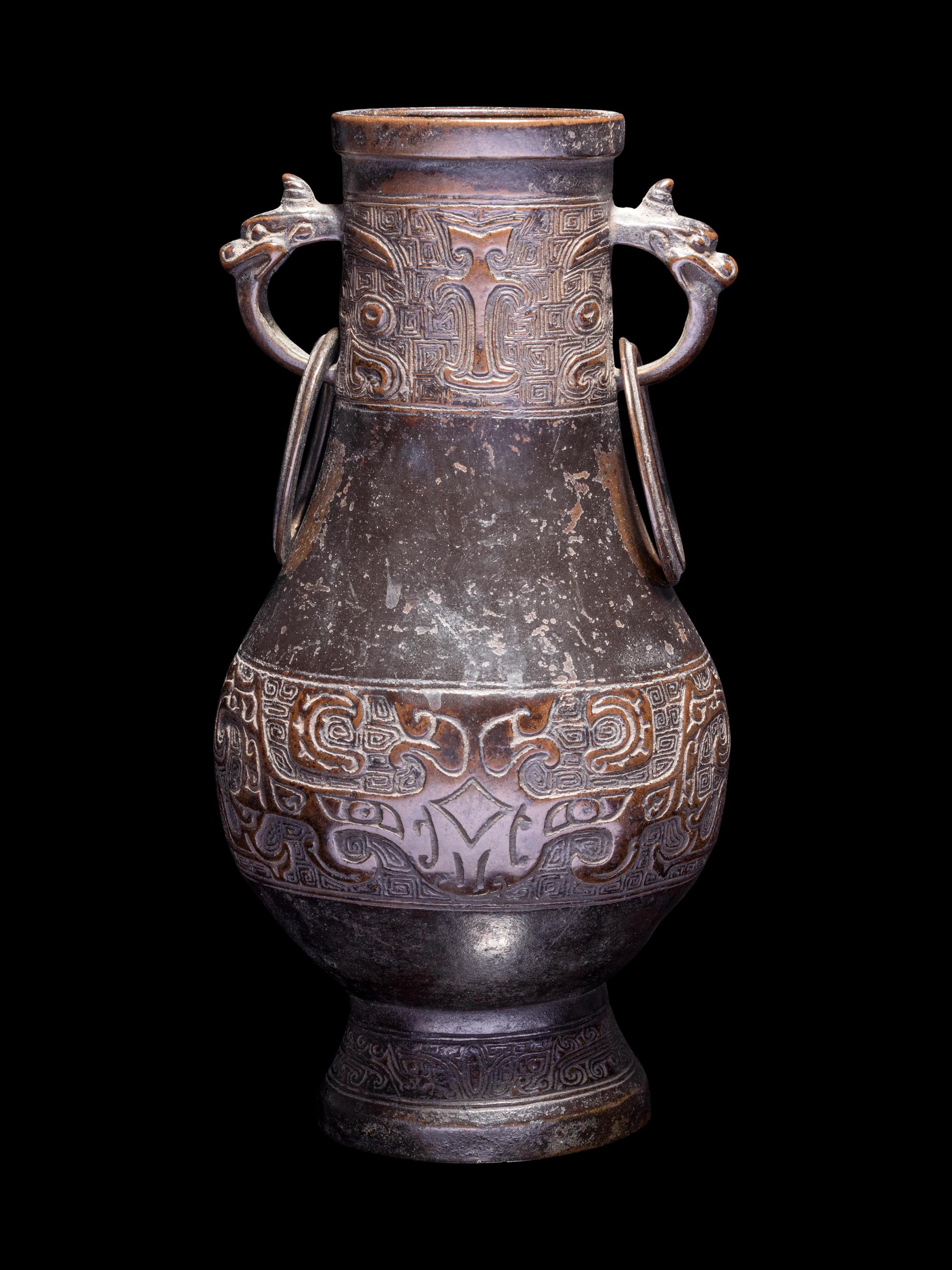 A Chinese Bronze Hu Vase
