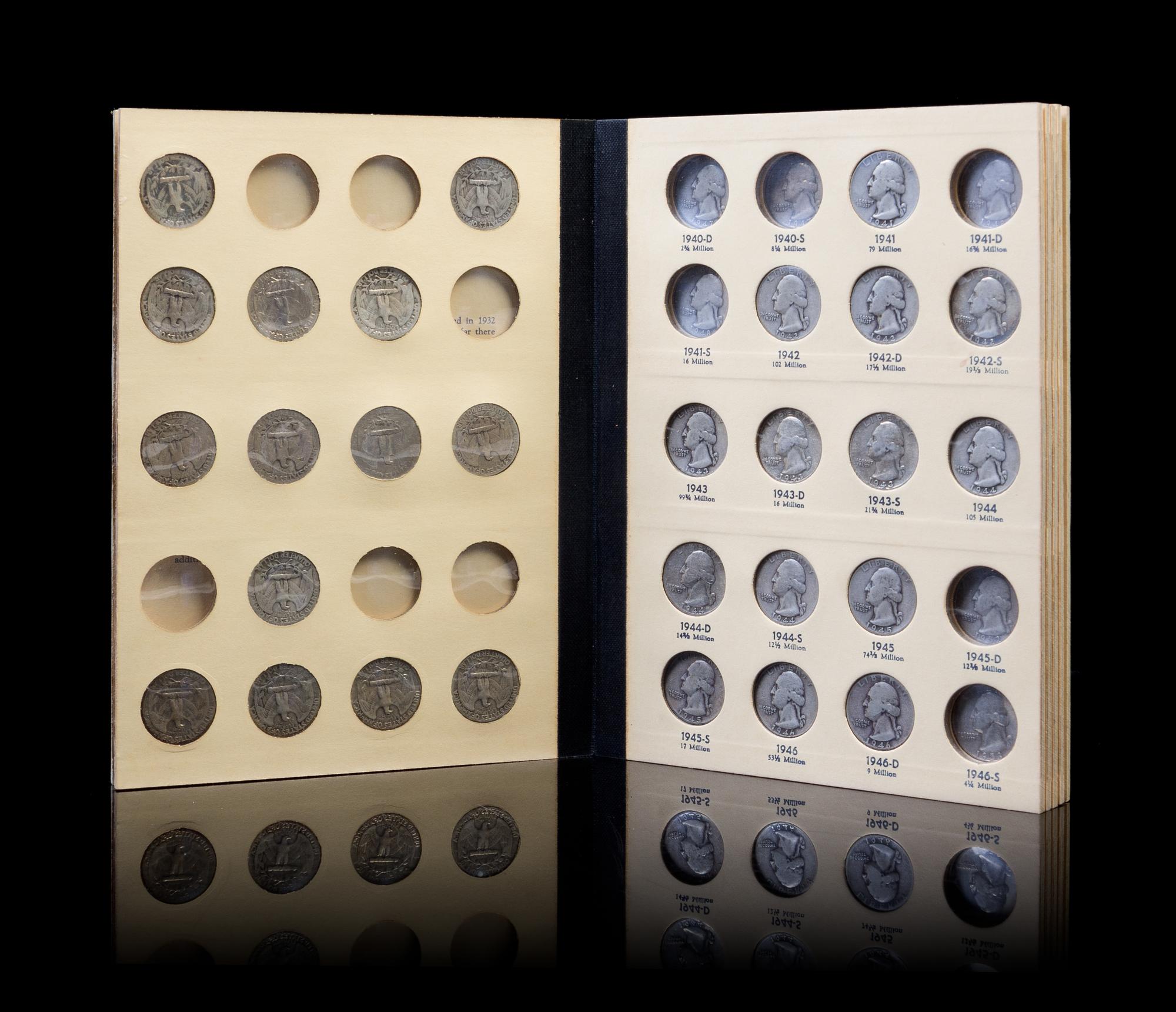 A Group of Seventy-Three Washington Quarters