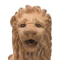A Pair of Large French Terracotta Lions