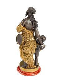 A Parcel-Gilt and Patinated Bronze Large Figural Group — AFTER MOREAU, 20TH CENTURY