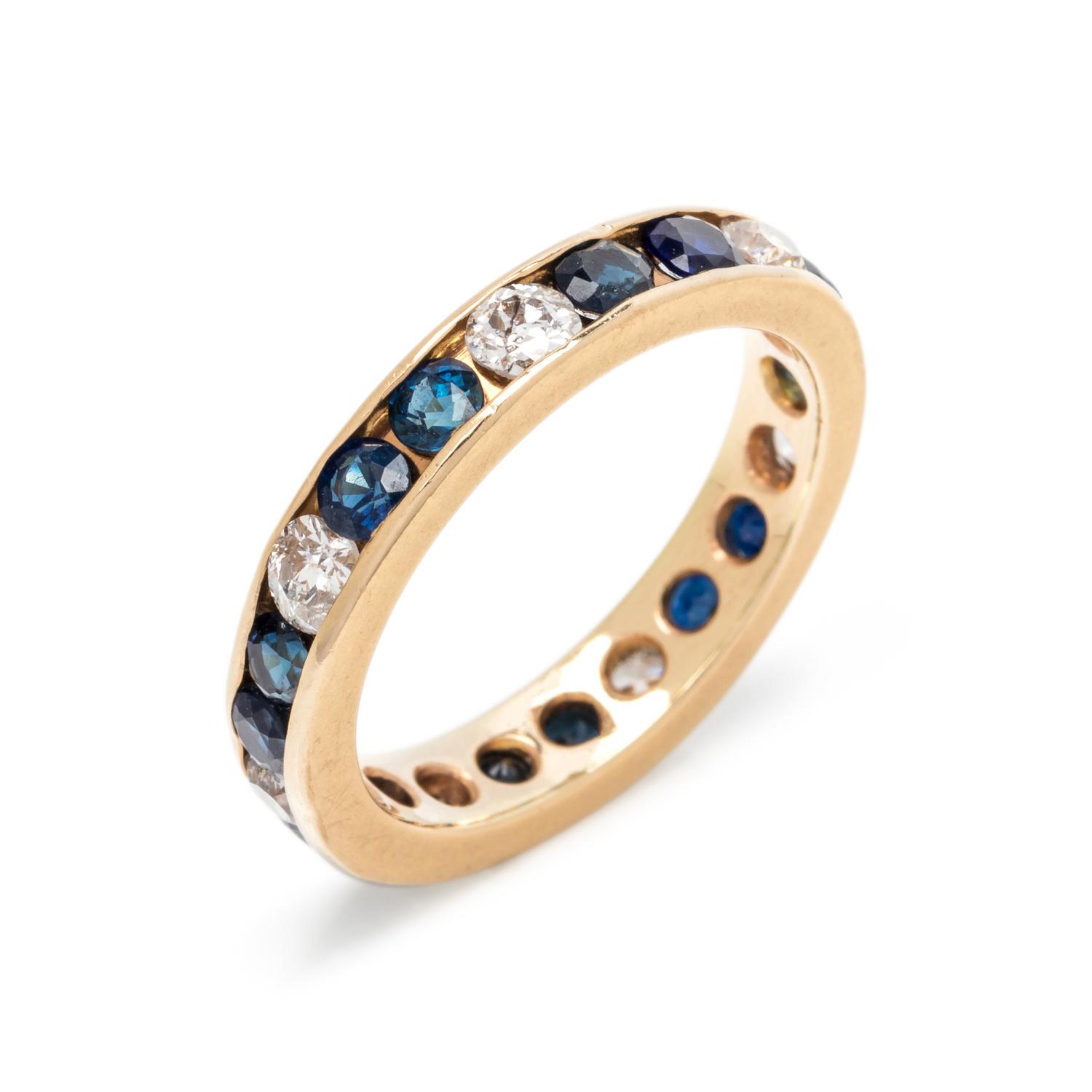 SAPPHIRE AND DIAMOND ETERNITY BAND
