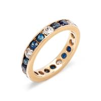 SAPPHIRE AND DIAMOND ETERNITY BAND