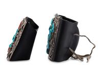 Navajo Ketohs, with Silver Leaf Applique Accents