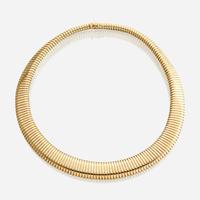 A gold necklace