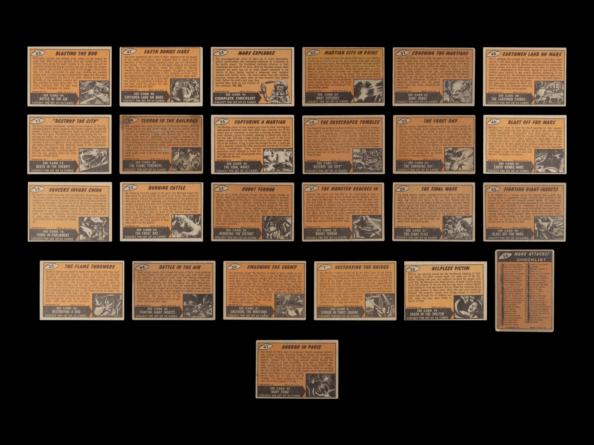 A Collection of 1962 Topps Mars Attacks Trading Cards