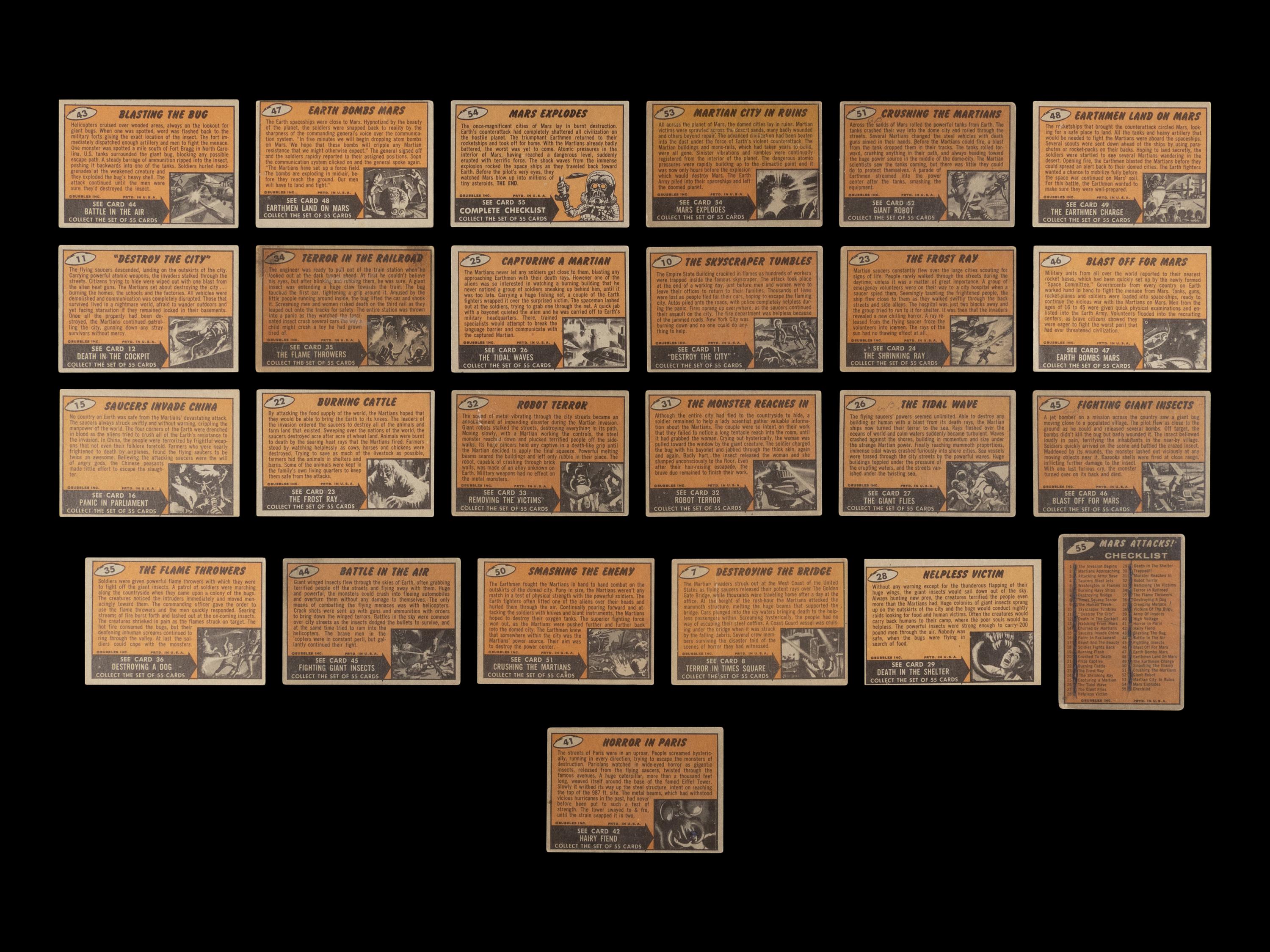 A Collection of 1962 Topps Mars Attacks Trading Cards