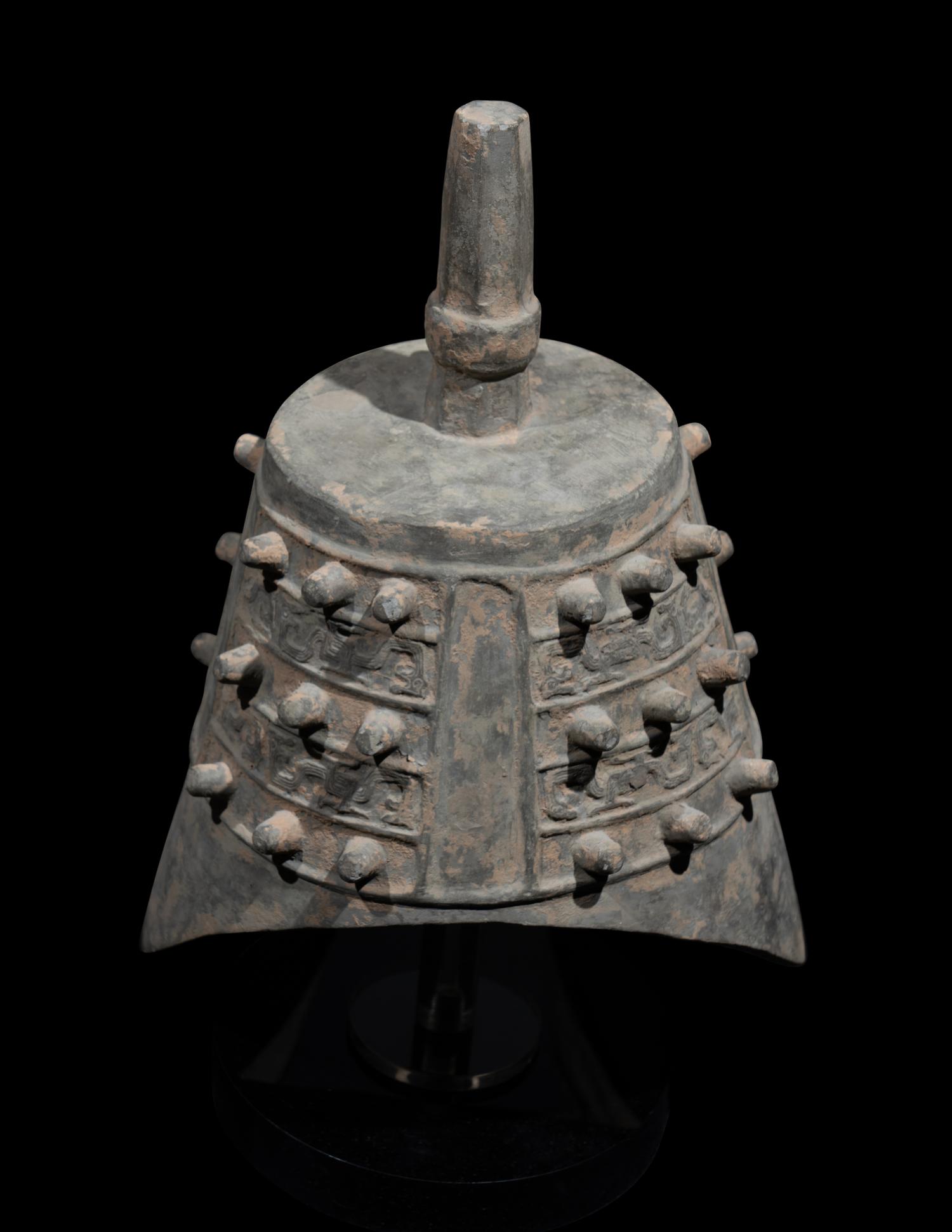 A Set of Nine Chinese Pottery Models of Bells