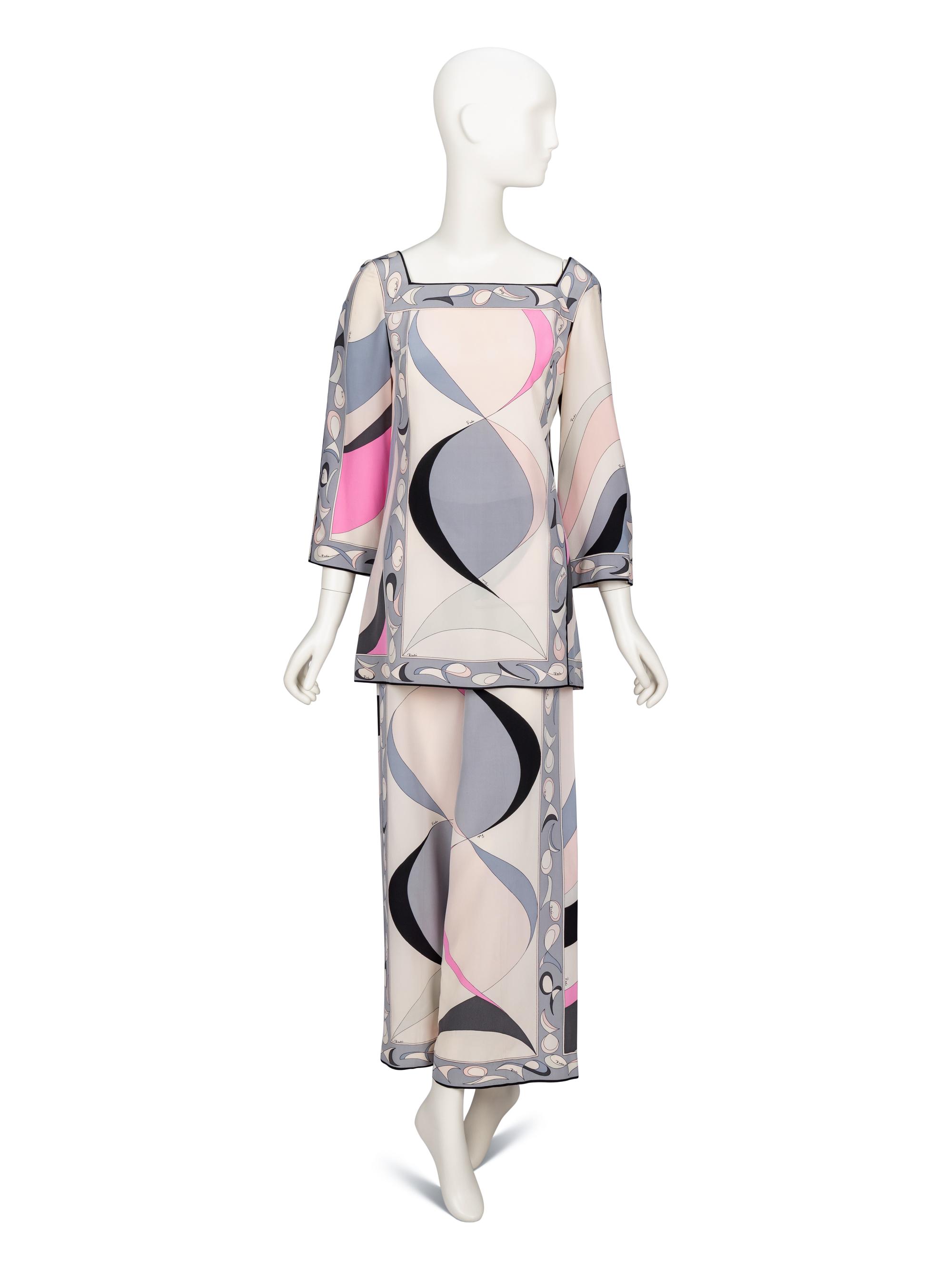 Emilio Pucci, Printed Palazzo Pant Ensemble, 1960's