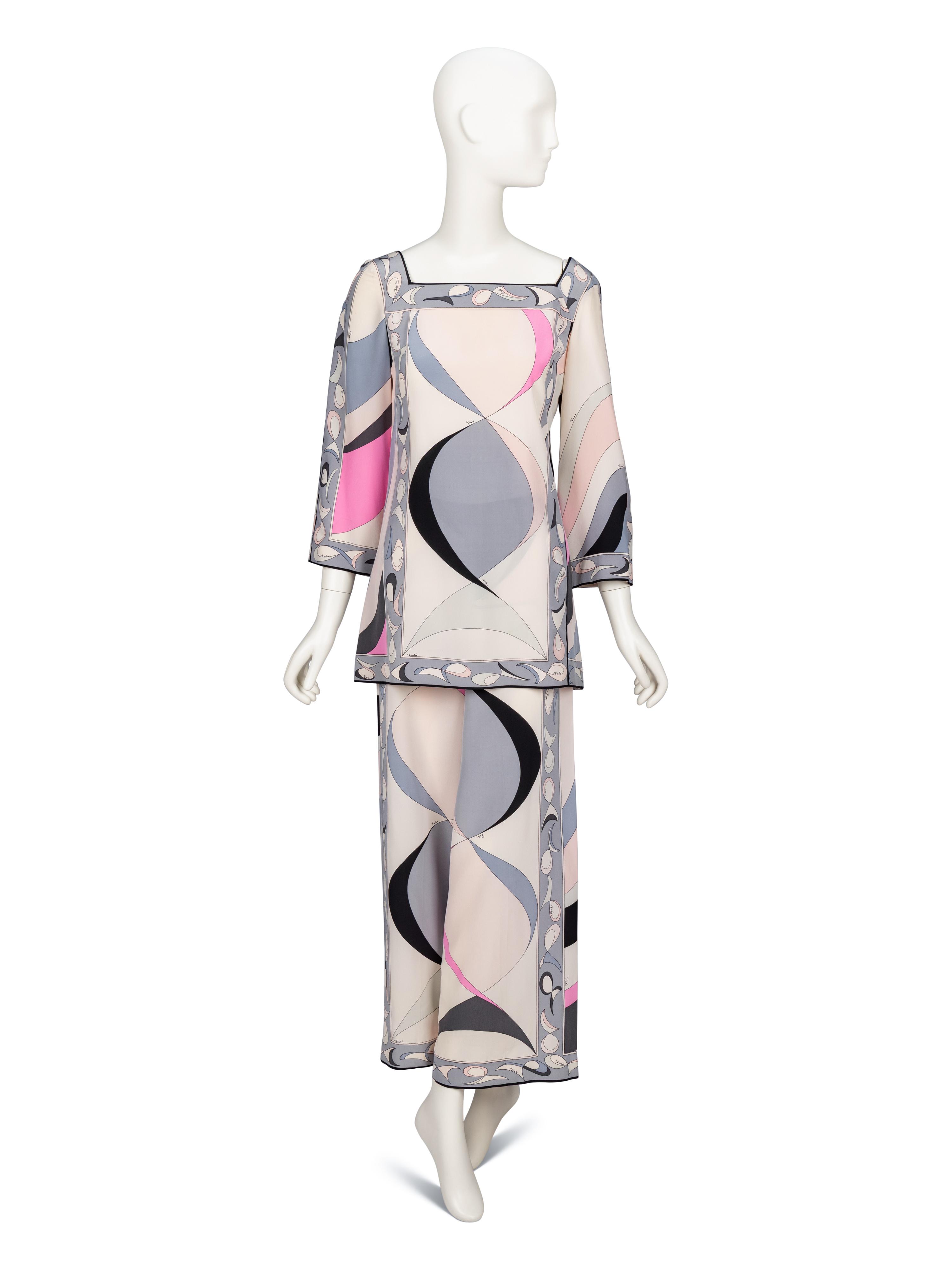 Emilio Pucci, Printed Palazzo Pant Ensemble, 1960's