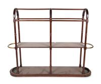 An English Brass and Mahogany Newspaper and Umbrella Stand — LATE 19TH CENTURY