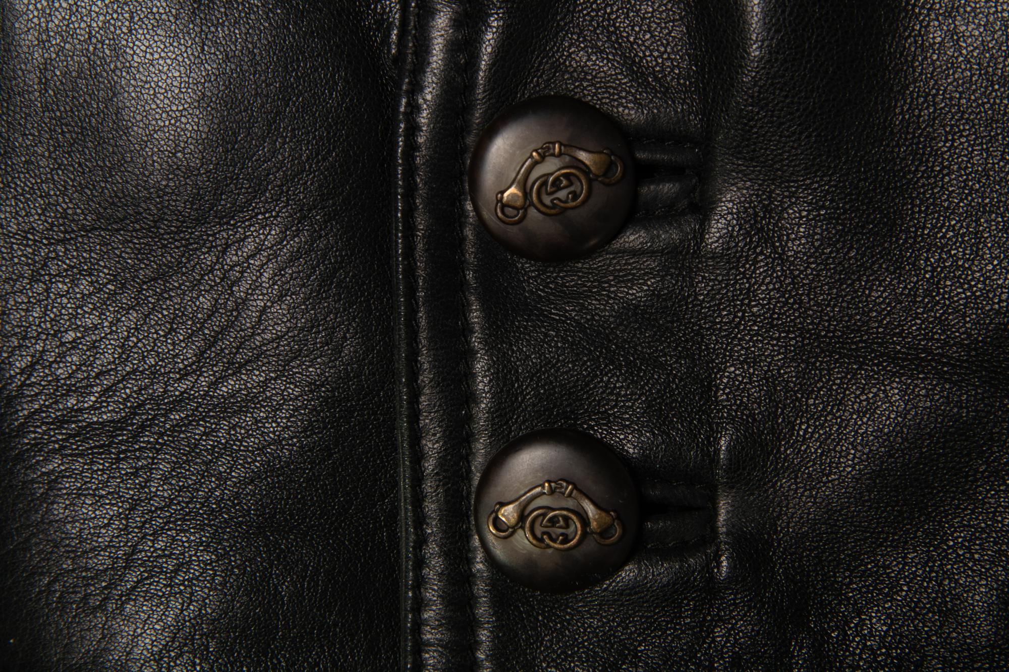 Gucci Belted Leather Coat, 1980s