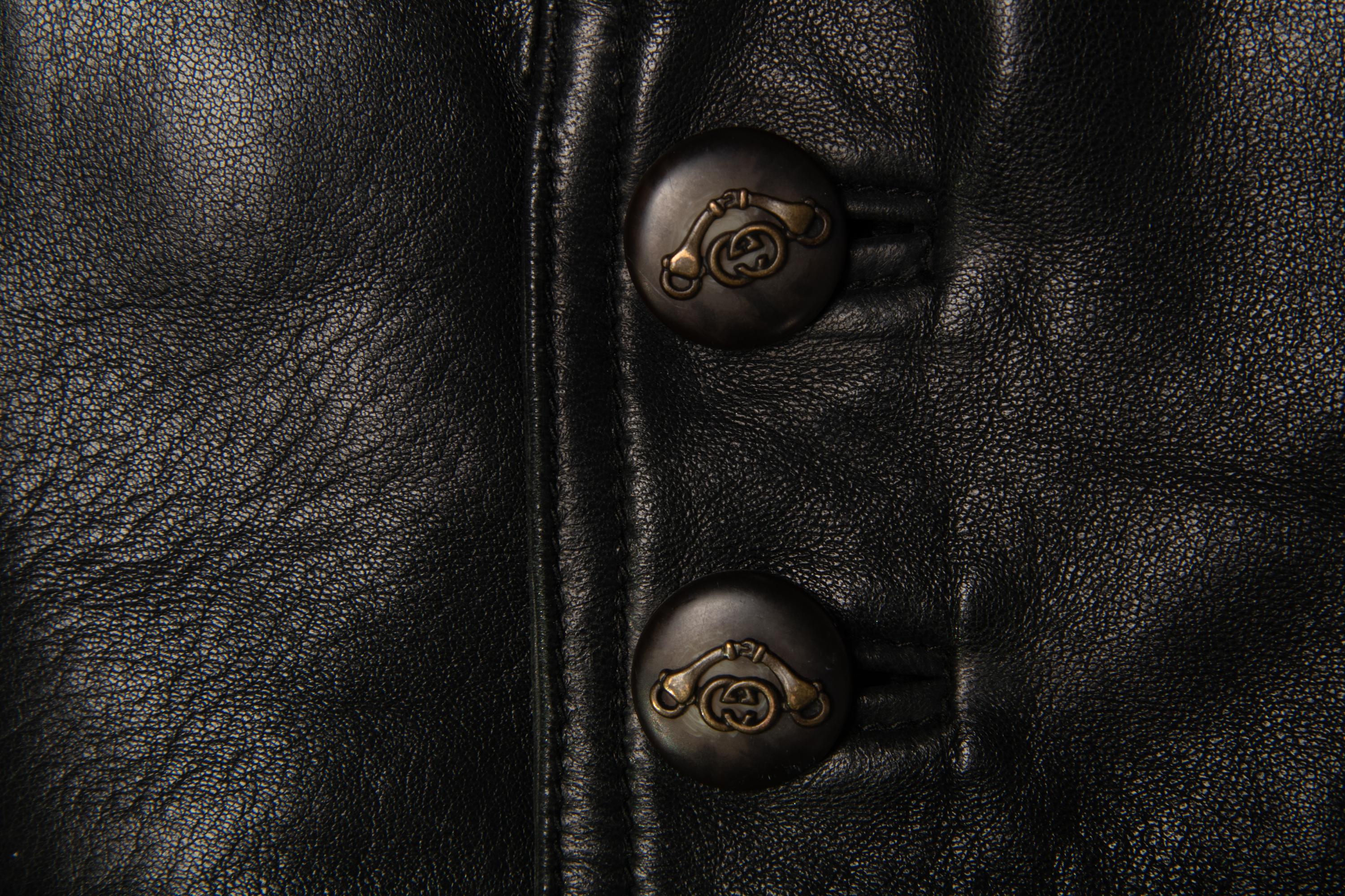 Gucci Belted Leather Coat, 1980s