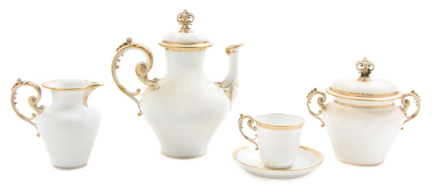 A Sevres Porcelain Tea Service, 1882, Height of teapot 8 1/4 inches. — 1882,