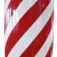 A Metal and Glass Barber Pole 12" W x 12" D x 89" H — United States, Early 20th Century