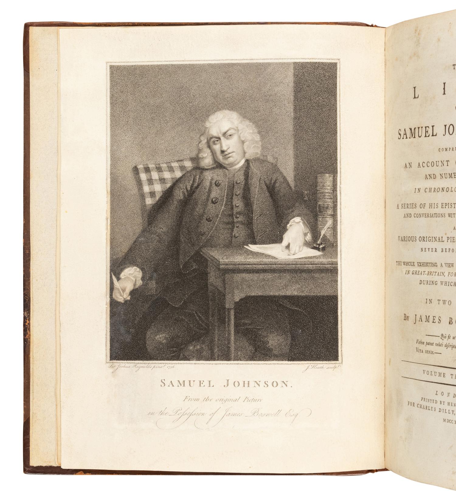 BOSWELL, James (1740-1795). The Life of Samuel Johnson . London: Henry Baldwin for Charles Dilly, 1791.