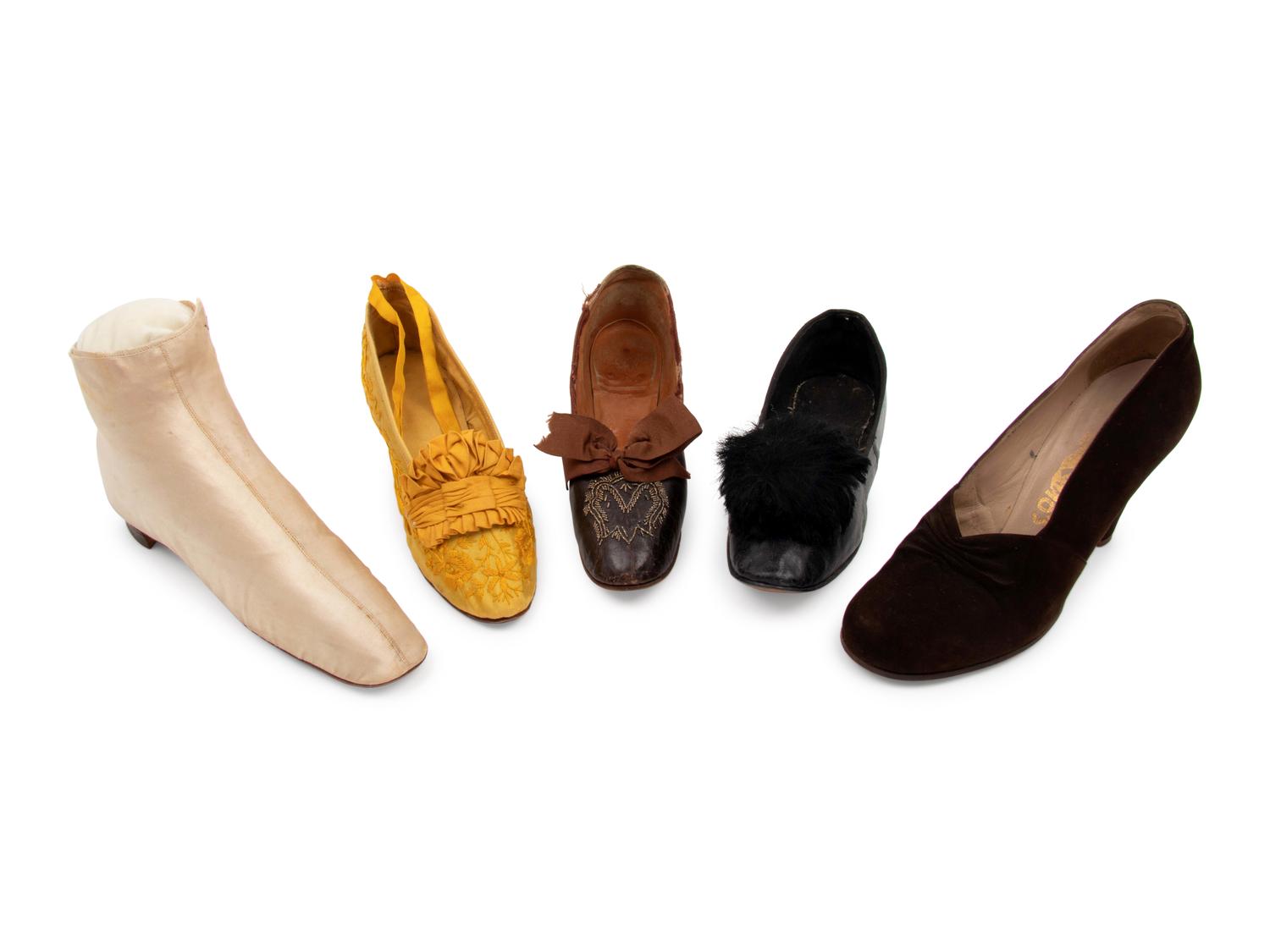 Collection of Nine Pairs of Shoes, c1830s - 1940s