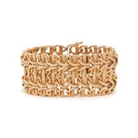 YELLOW GOLD FANCY LINK BRACELET
