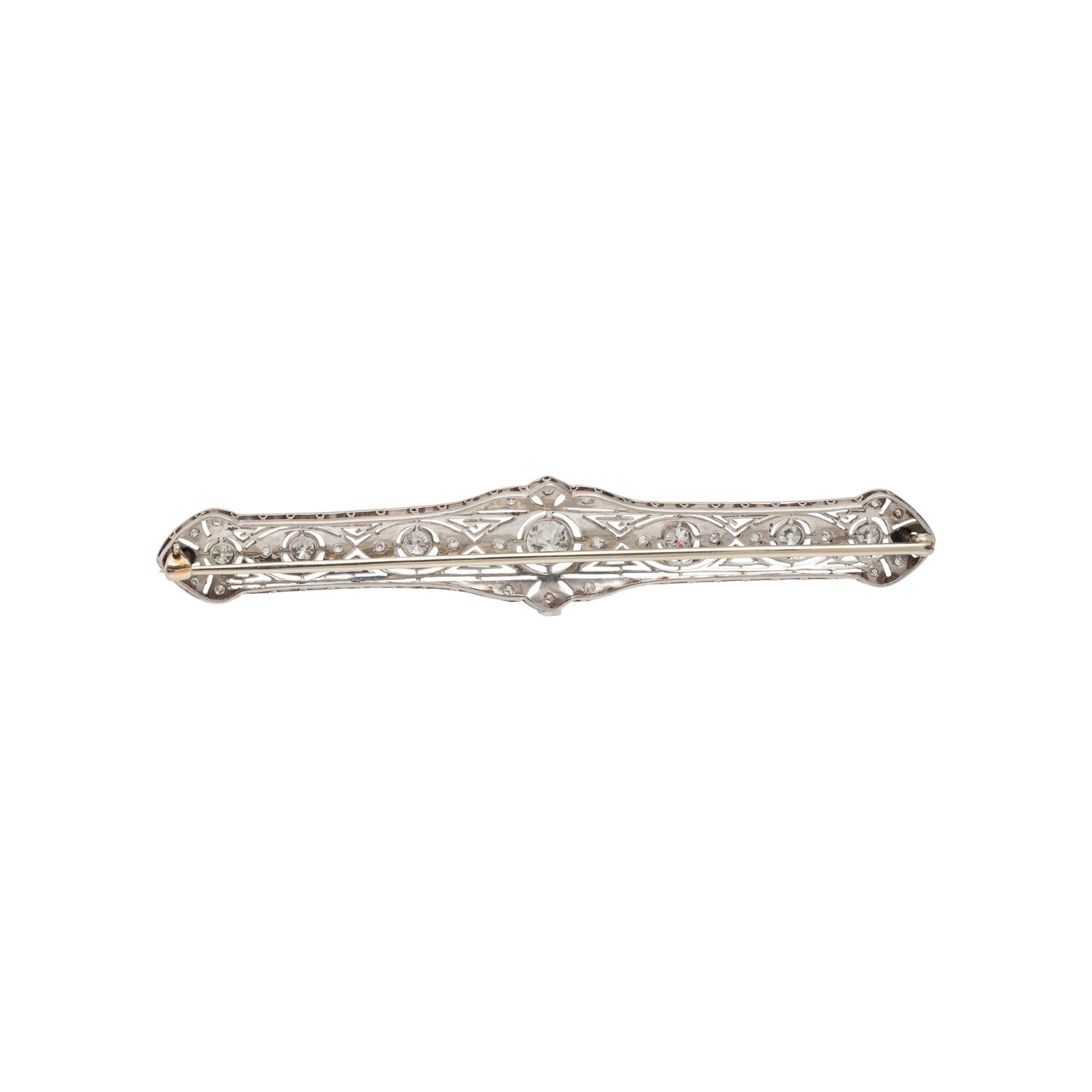 ART DECO, DIAMOND BAR BROOCH