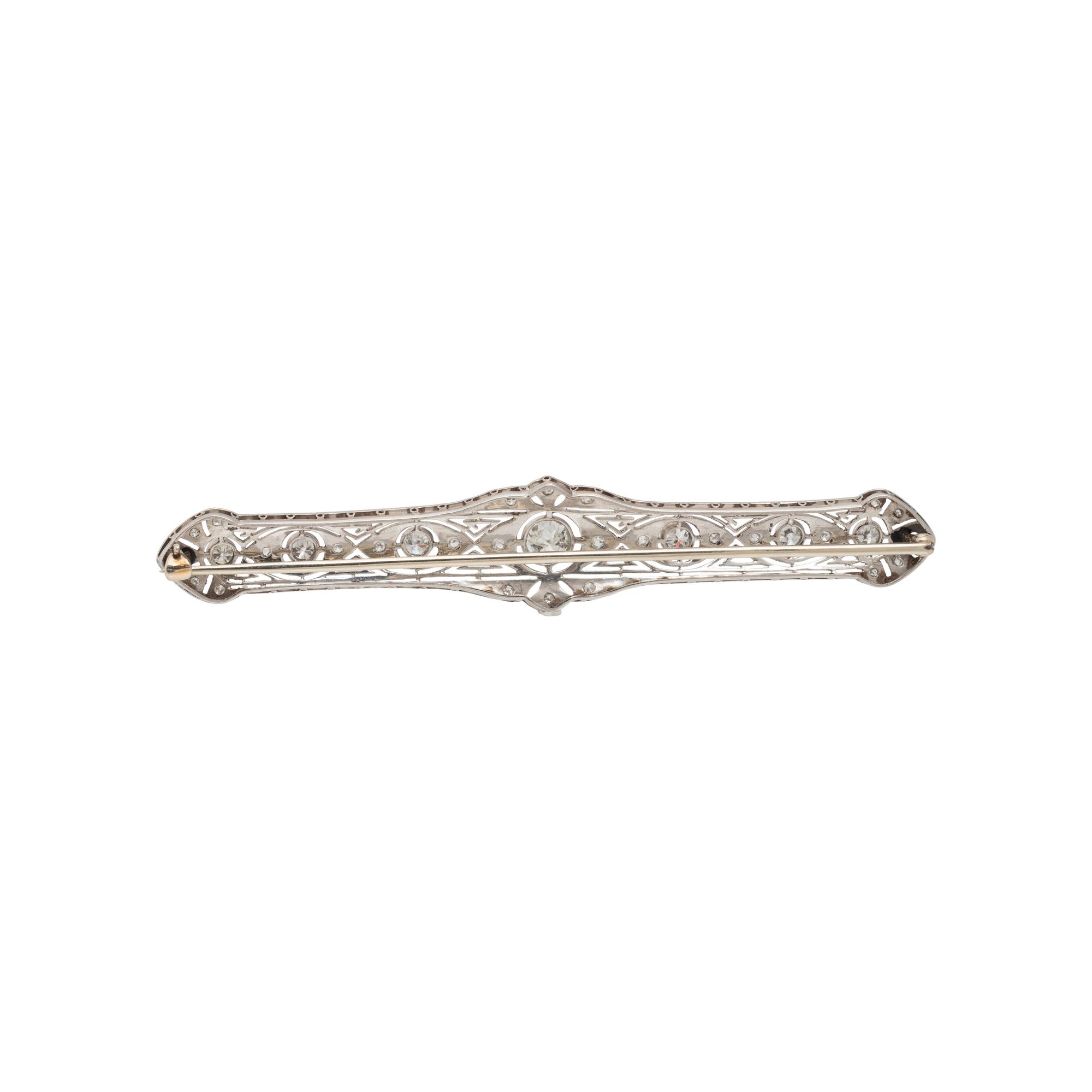 ART DECO, DIAMOND BAR BROOCH