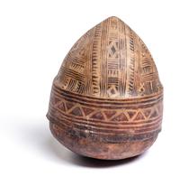 An East African Animal Painted Hide Vessel