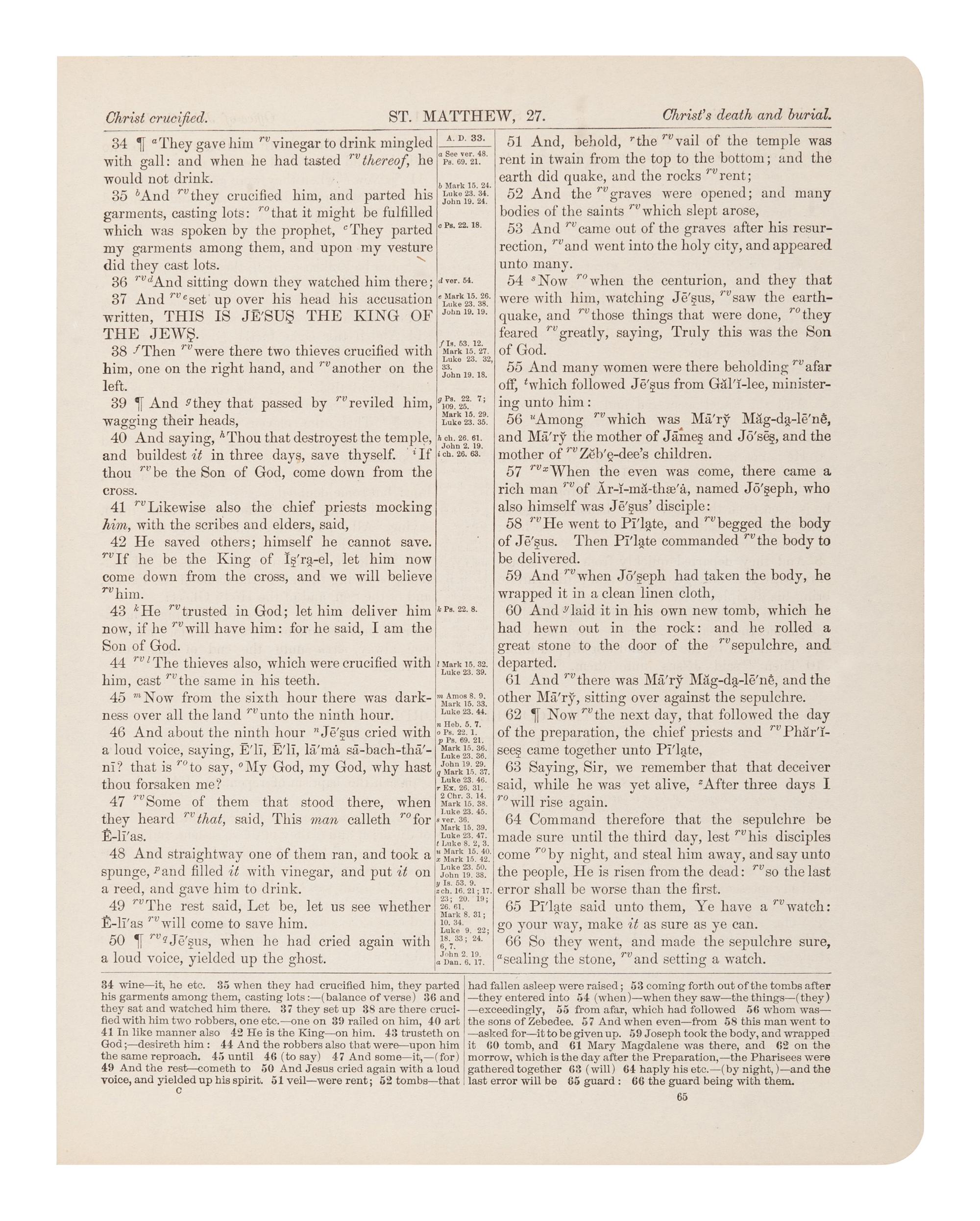 [BIBLE LEAVES - AMERICAN PUBLISHERS]. A group of 11 Bible leaves, comprising: