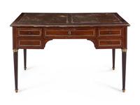 A Louis XVI Style Mahogany Bureau Plat