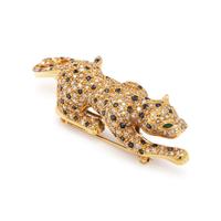DIAMOND AND SAPPHIRE LEOPARD BROOCH