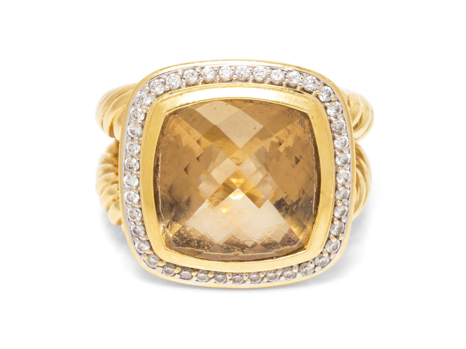 An 18 Karat Yellow Gold, Citrine and Diamond ‘Albion’ Ring,