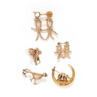 COLLECTION OF ANIMAL BROOCHES