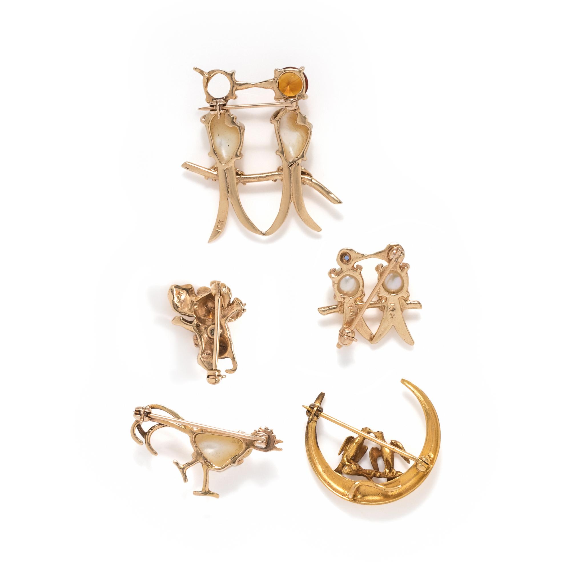 COLLECTION OF ANIMAL BROOCHES