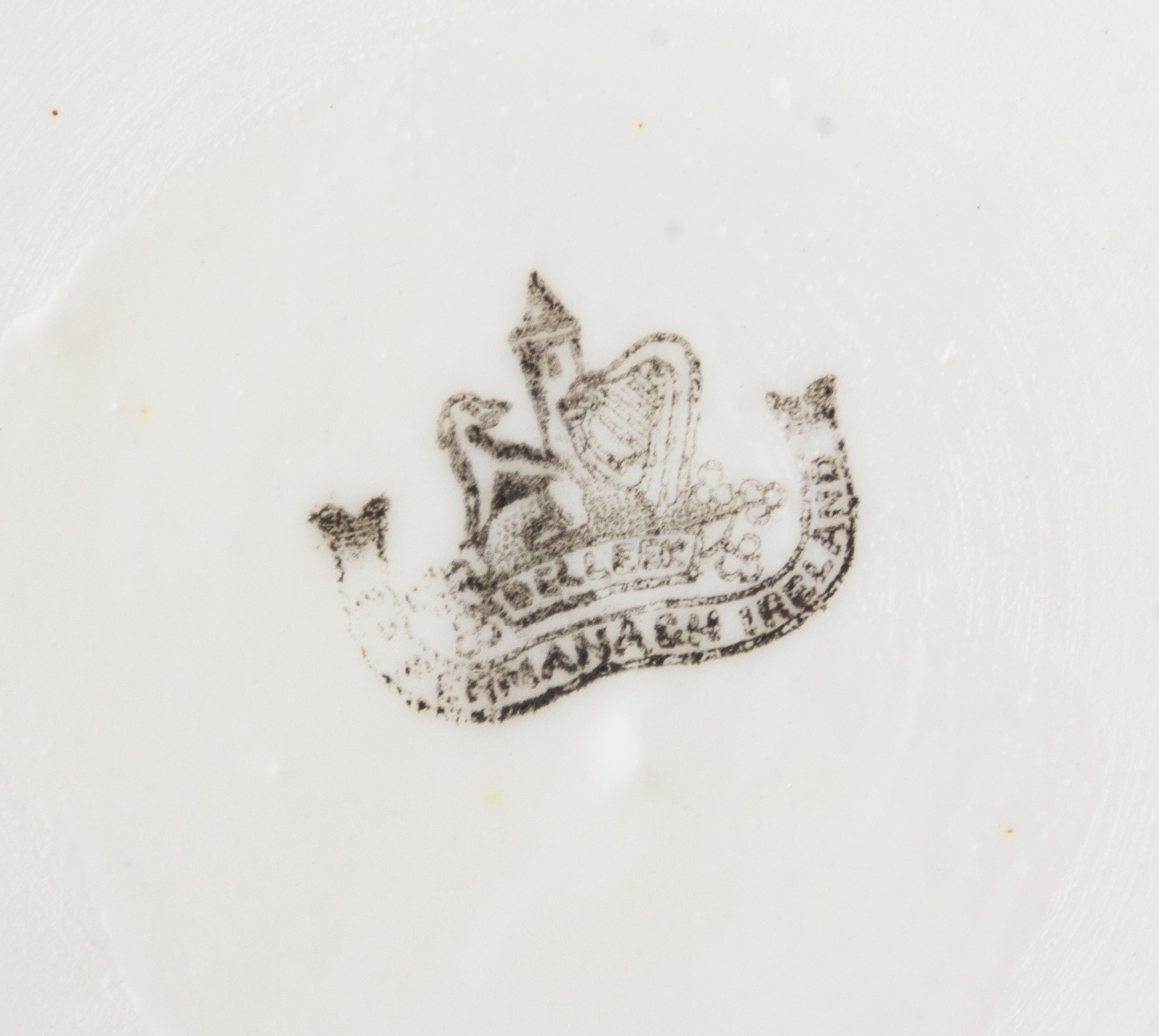 A Belleek Neptune Tea Service, Width of tray 17 inches.