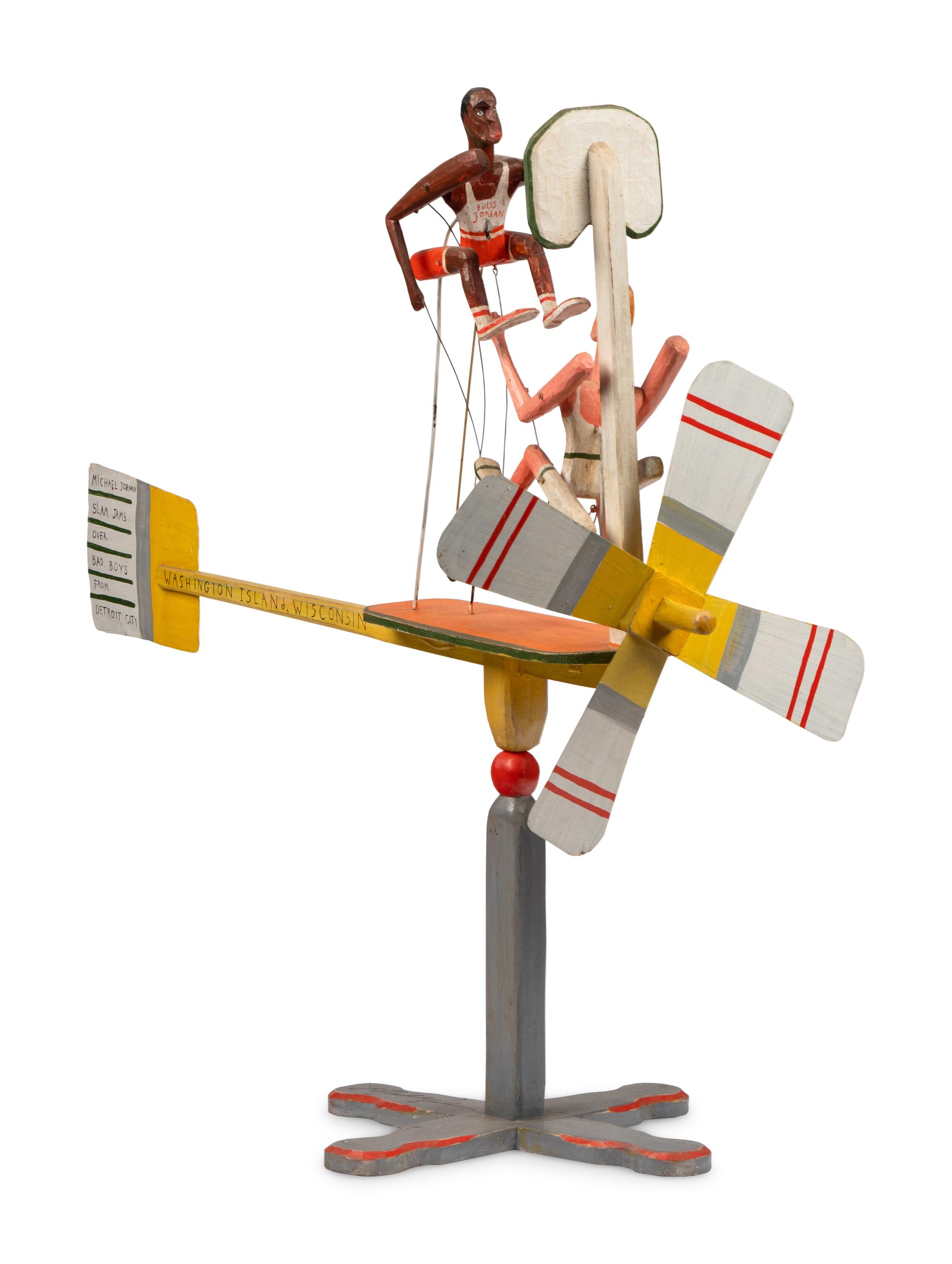 A One of a Kind Michael Jordan Signed Autograph Edward Larson 1989 Whirligig Folk Art (Beckett Authentication Services)