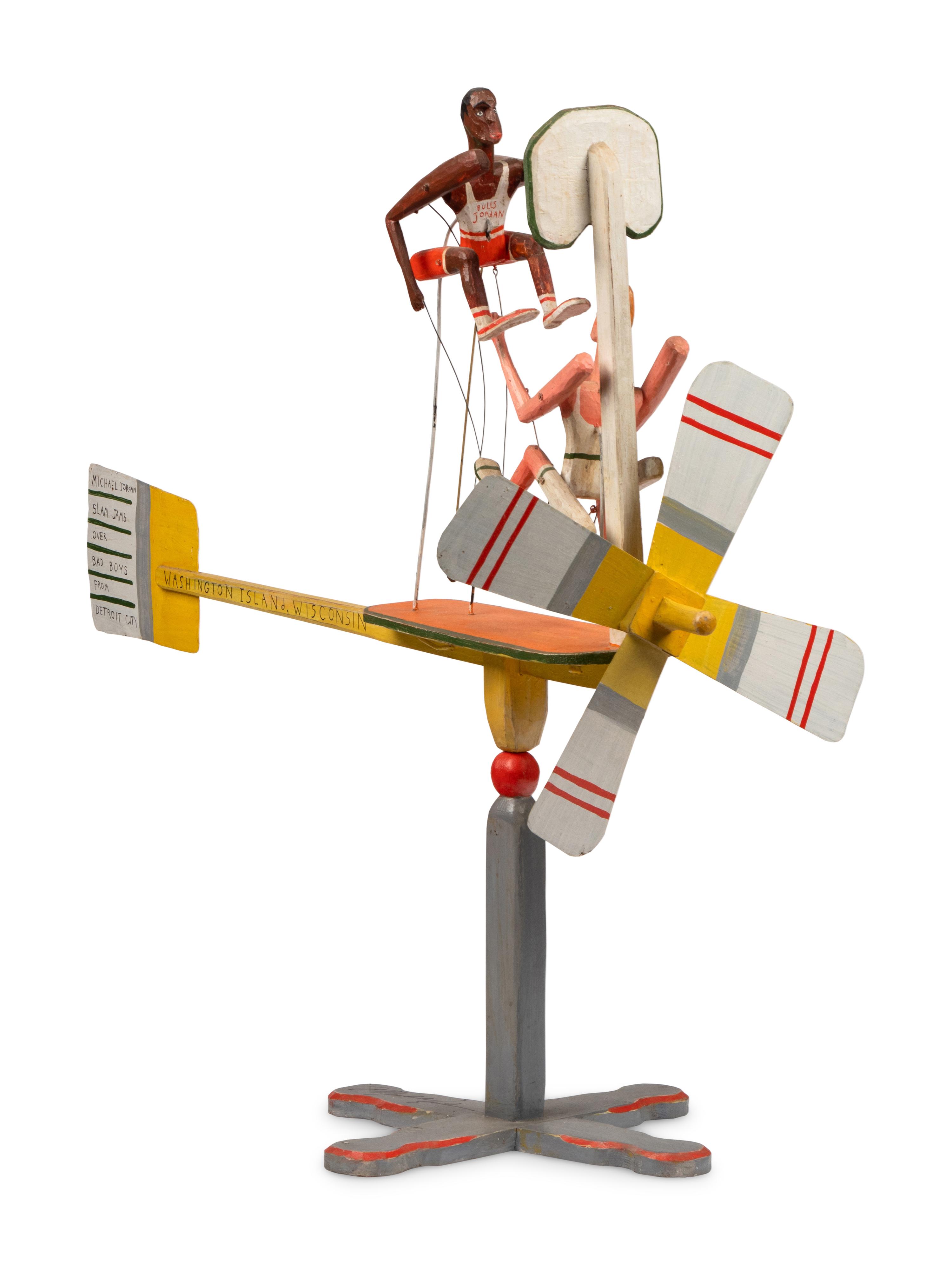 A One of a Kind Michael Jordan Signed Autograph Edward Larson 1989 Whirligig Folk Art (Beckett Authentication Services)