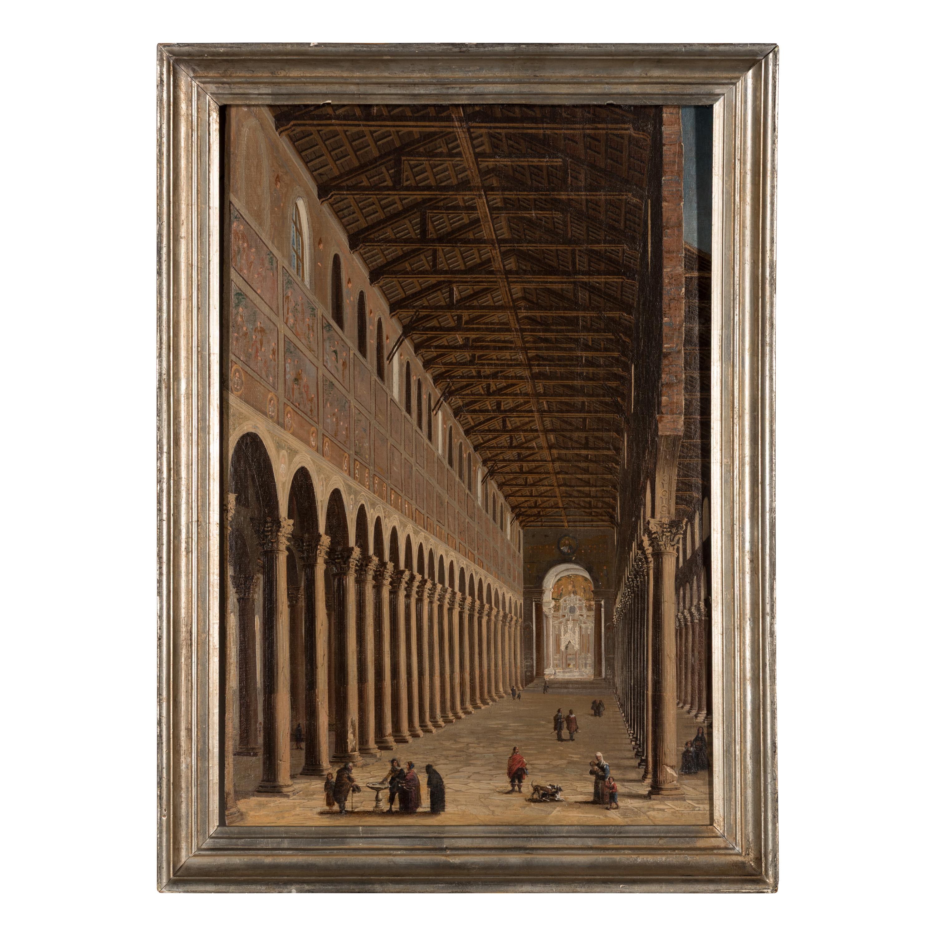 Circle of Giovanni Paolo Panini (Italian, born c. 1692-1765) — Interior of San Paolo Fuori le Mura, Rome
