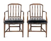 A Pair of George III Style Mahogany Armchairs