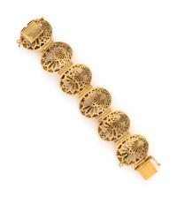 YELLOW GOLD AND AZURMALACHITE FANCY LINK BRACELET