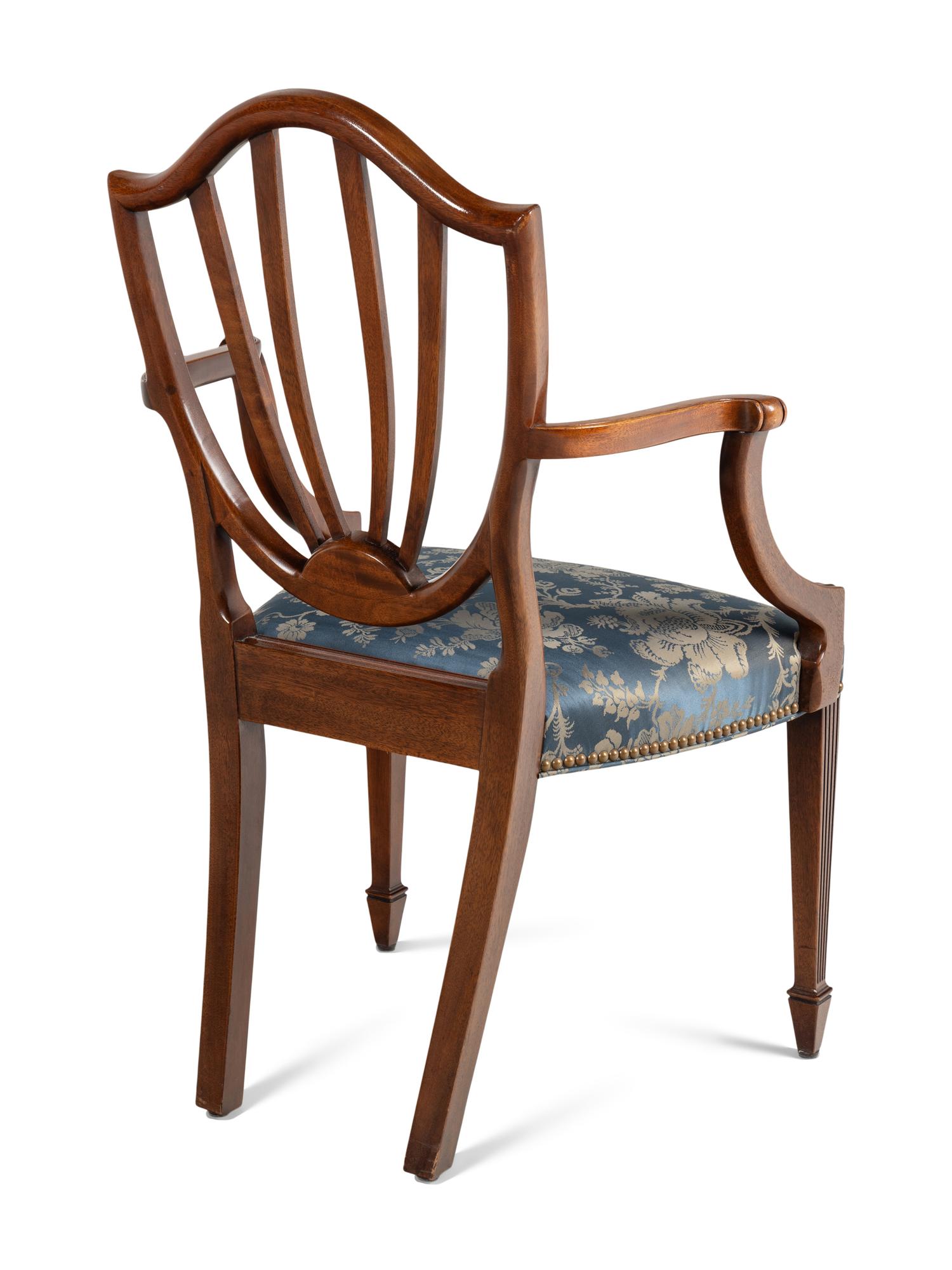 A Set of Four Baker 'Historic Charleston' Dining Chairs with Scalamandré Upholstery