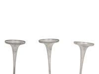 A Set of Three American Modernist Silver Two-Light Candelabra