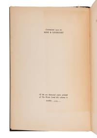 ELIOT, T.S. (1888-1945). The Waste Land. New York: Boni & Liveright, 1922.