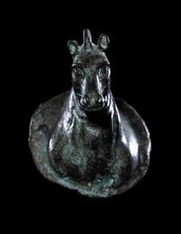 A Roman Bronze Horse Head Applique