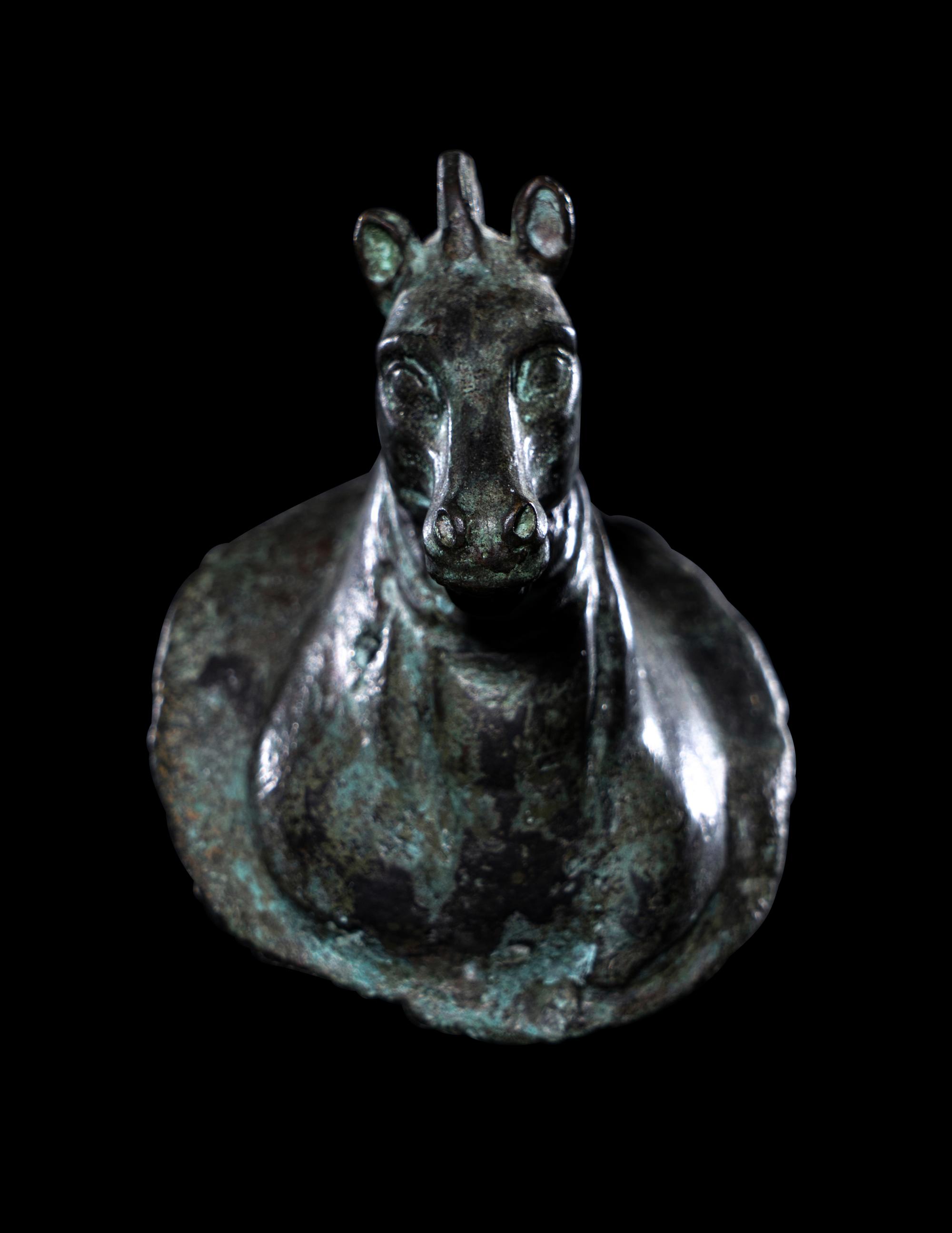 A Roman Bronze Horse Head Applique