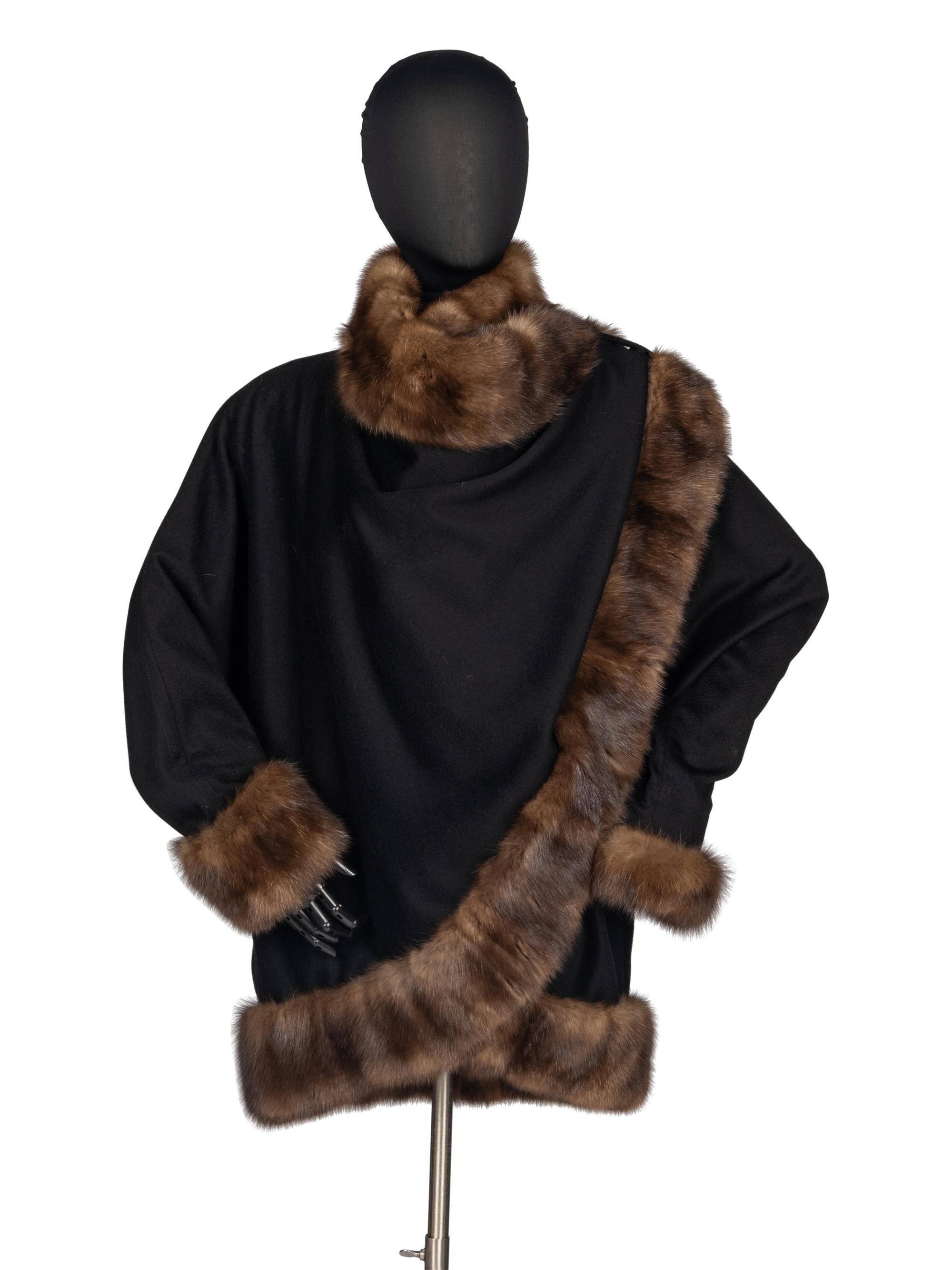 J. Mendel Wool Jacket with Sable Fur Trim