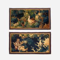 Two Flemish Verdure Tapestry Fragments 18th century or earlier