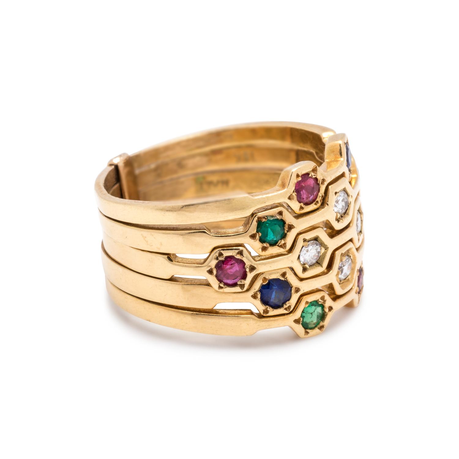 DIAMOND AND MULTIGEM HAREM RING
