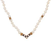 CARTIER, CULTURED PEARL, DIAMOND AND SAPPHIRE NECKLACE