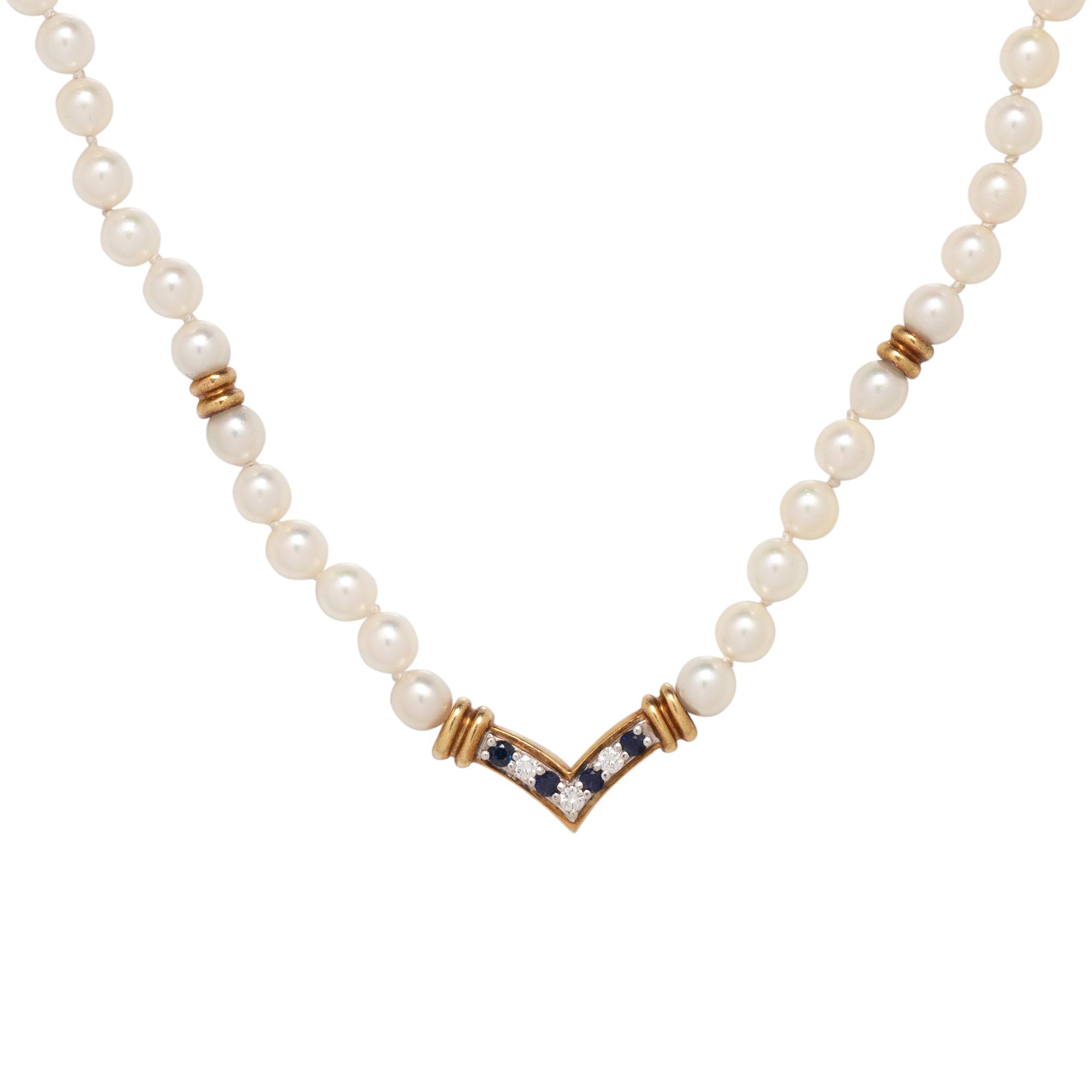 CARTIER, CULTURED PEARL, DIAMOND AND SAPPHIRE NECKLACE